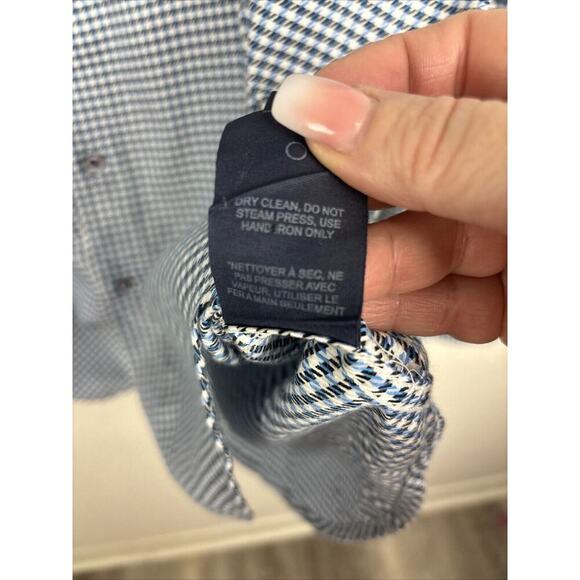 Robert Graham Men’s Button Down Shirt Size 2X Blue White Houndstooth Casual - Picture 9 of 10